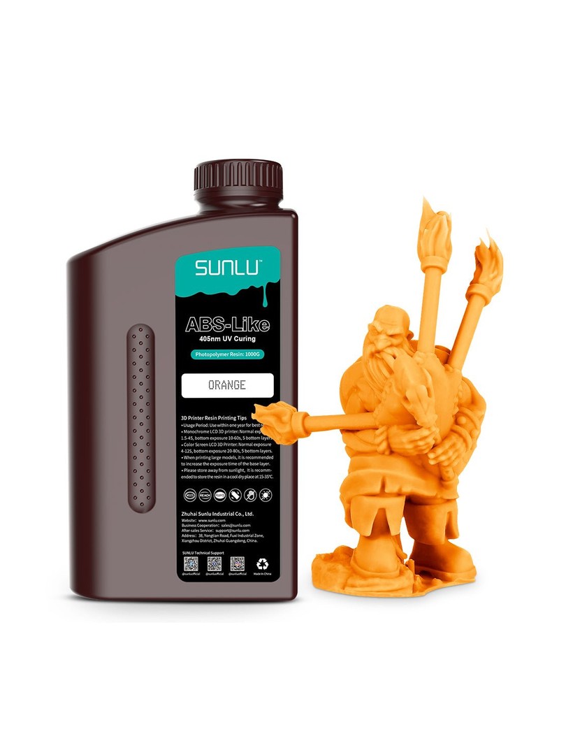 SUNLU żywica Water Washable LCD UV-Curing Resin 1000g Orange Pomarańczowa