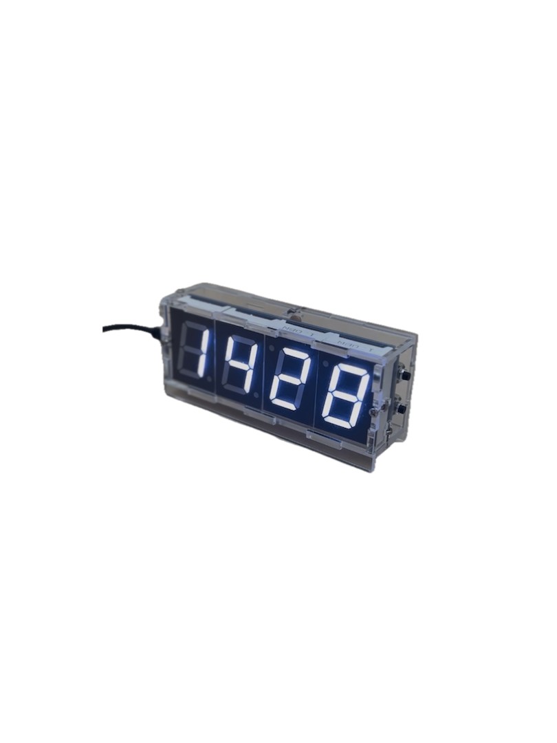 Zestaw do samodzielnego montażu cyfrowy zegar elektroniczny DIY biały