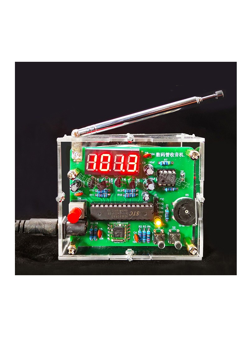 Zestaw DIY radio FM z wyświetlaczem Nixie LCD i cyfrowym tunerem