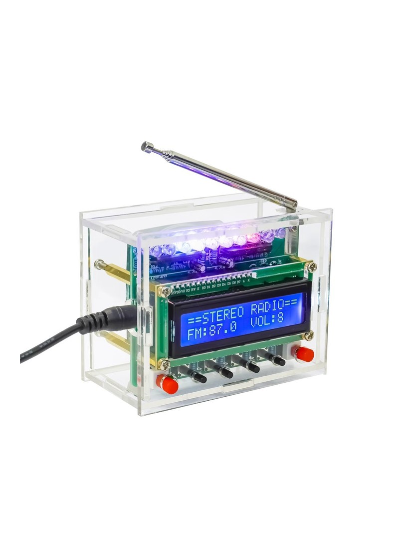 Zestaw DIY odbiornik radiowy FM RDA5807 87–108 MHz z wyświetlaczem LCD